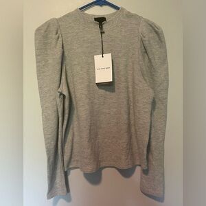 NWT Who What Wear Light Gray Ribbed Sweater Sz S